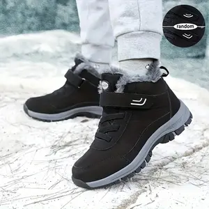 Unisex Winter Warm Ankle Boots -1 Pair Casual Waterproof Non-slip Plush Lined Closed Toe Snow Boots for Men Boys Outdoor Activities Simple Design - Non-slip Plush Lined Closed Toe Snow Boots for Men Boys Outdoor Activities Simple Design winter boot shoe