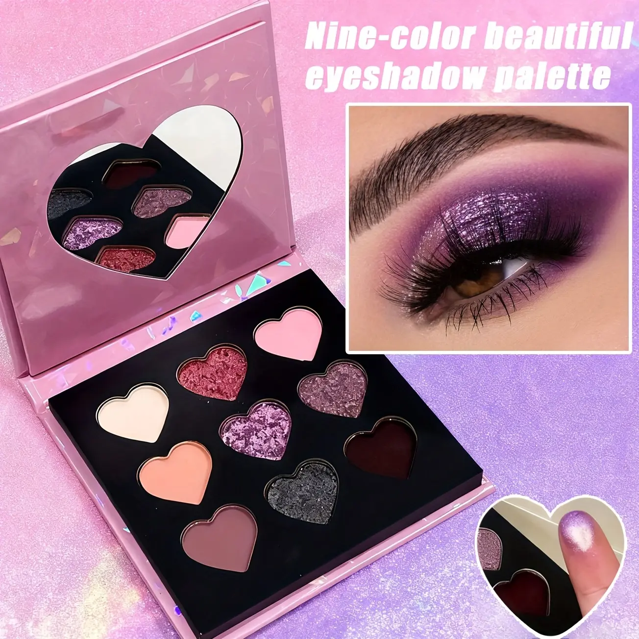 HERORANGE High-Pigment Eyeshadow Palette | Matte & Shimmer Finishes!  Waterproof, No-Fallout in Purple/Brown/Pink Shades. Ultimate Smoky & Stage Makeup Must-Have. Perfect Holiday Gift Set! korean eye shadow ！