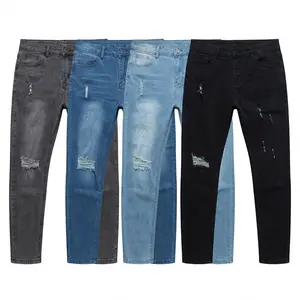 Men’s Stretch Skinny  with Distressed Rips Slim Fit Denim Pants Comfortable and Stylish Casual  for Everyday and Streetwear Fashion Trendy Street Style clothes men vintage wear fashionable long plain jeans leg loose straight leg flared style fashion punk