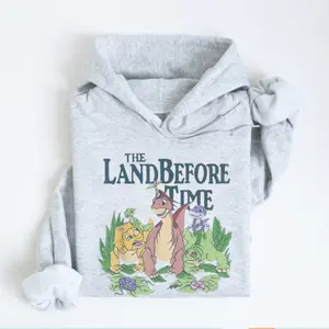 Retro Dinosaur Friends Hoodie – The Land Before Time Hoodie, Pastel Dino Hoodie, Cute Vintage Hoodie, Cozy Unisex Sweatshirt Gift for Dino Lovers
