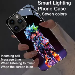 Stylish Little Boy's Colorful Smart Voice-Controlled Light-Up Phone Case for iPhone 12-16 - Features include: luminous technology, elegant daytime design, and enhanced nighttime visibility.