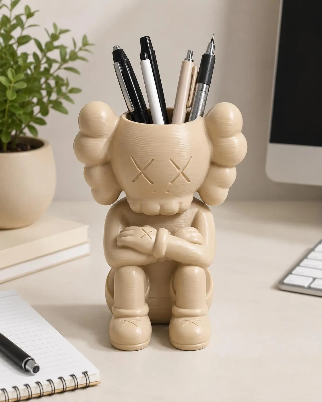 Sitting Character Pen Holder – Modern 3D-Printed Desk Organizer, Desk Accessories, Desk Organization
