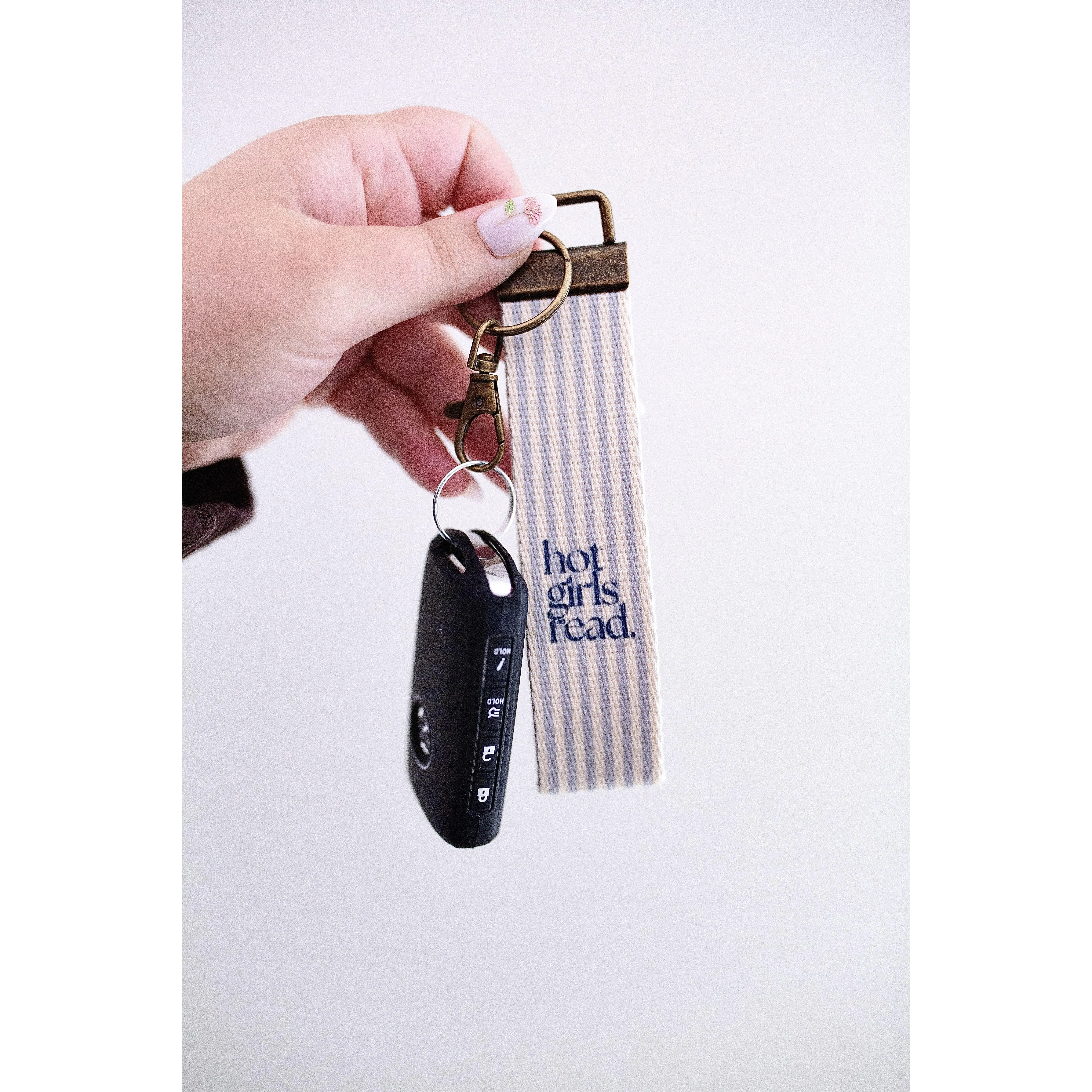 Bookish Canvas Wristlet Keychain and Keychain Wallet – Handmade Key Fob Lanyard, Compact Keychain Wallet