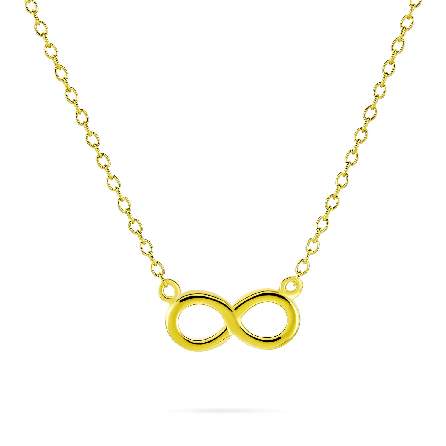Delicate Love Knot Infinity Necklace Pendant Gold Plated Sterling Silver
