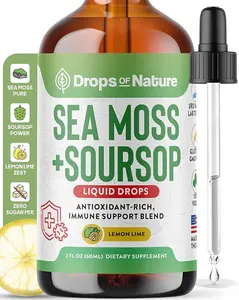 Soursop with Sea Moss Liquid Supplement – More Concentrated Than Sea Moss Gel – Easily Mix with Drinks – Soursop Bitters Liquid Drops for Hydration and Immune Support (Lemon Lime, 60mL)