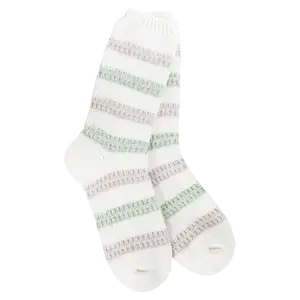 World's Softest Socks - Ragg Links Crew in Meadow Stripes