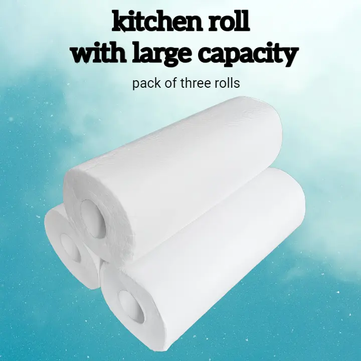 Large - sized Kitchen Roll: Waterproof, Durable & Tear - Resistant, Absorbs Oil and Water! Made from Natural, Eco - friendly & Degradable Materials! Wipes