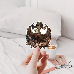 Veterans Resistance Pin, Patriotic Eagle Soldier Badge, Military Support Lapel Pin, USA Freedom Veteran Gift