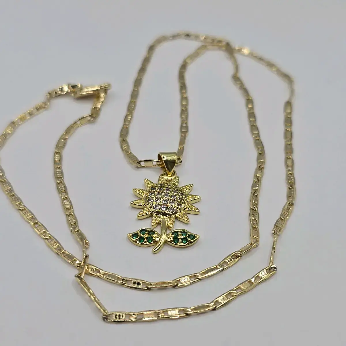 sunflower beautiful style multi-stones new necklace gold-plated 22"inchesGift sunflower beautiful style multi-stones new necklace gold-plated 22"inchesGift