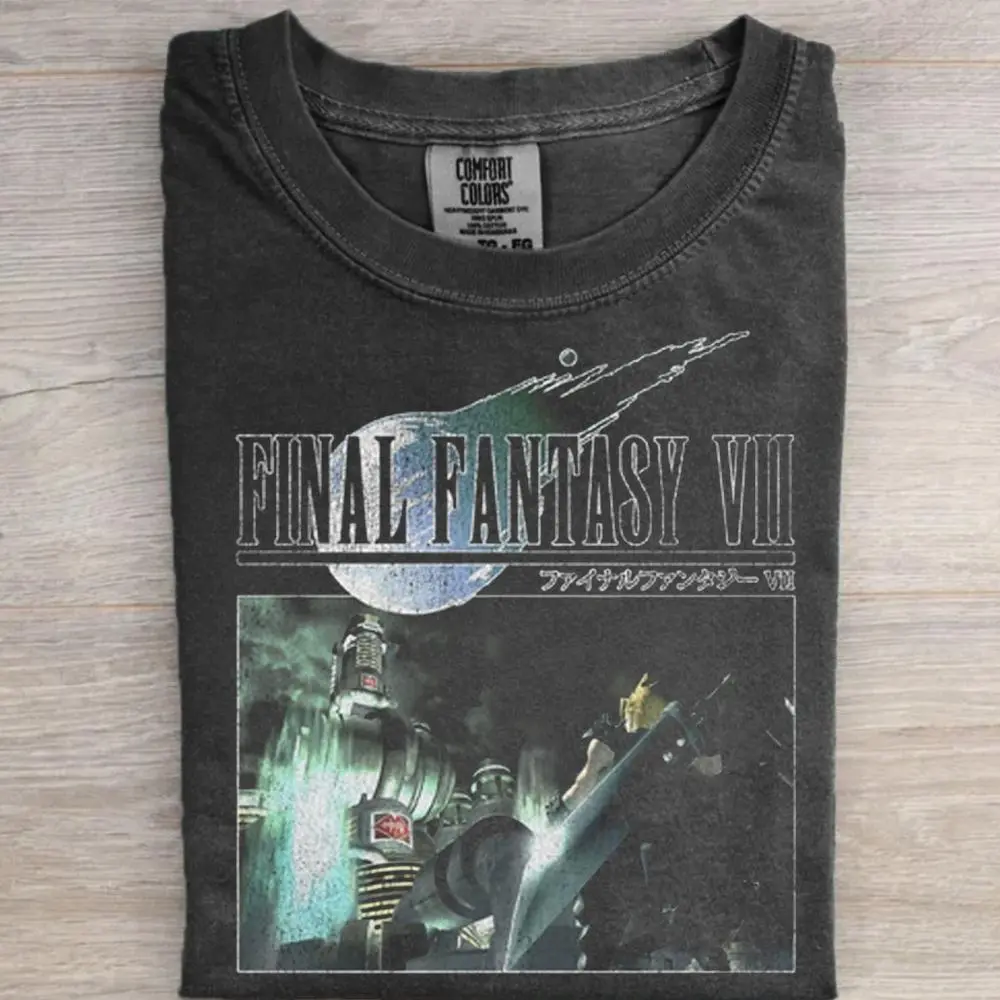 Final Fantasy VII Vintage Inspired Shirt, Comfort Colors Retro RPG Tee, FF7 Gamer Streetwear Top, Oversized Unisex T-shirt