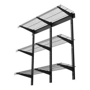 VEVOR 3-Tier Heavy Duty Wall Garage Shelving, 0.9 x 3 ft Steel Wall Mounted Shelving Unit, 11 x 36 Inch Per Shelf Floating Storage Metal Rack for Garage with 450 lbs Total Weight Capacity, Black