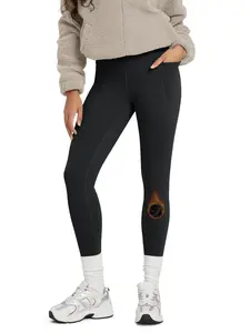 ODODOS Women's Thermal Bonded Fleece Lined Leggings with Pockets - Thick Warm Winter High Waisted Yoga Pants - 25"/28" Inseam