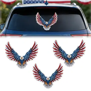 3pcs Bald Eagle American Flag Sticker, suitable for use on various smooth surfaces such as cars, motorcycles, trucks, car windows, bumpers and walls.