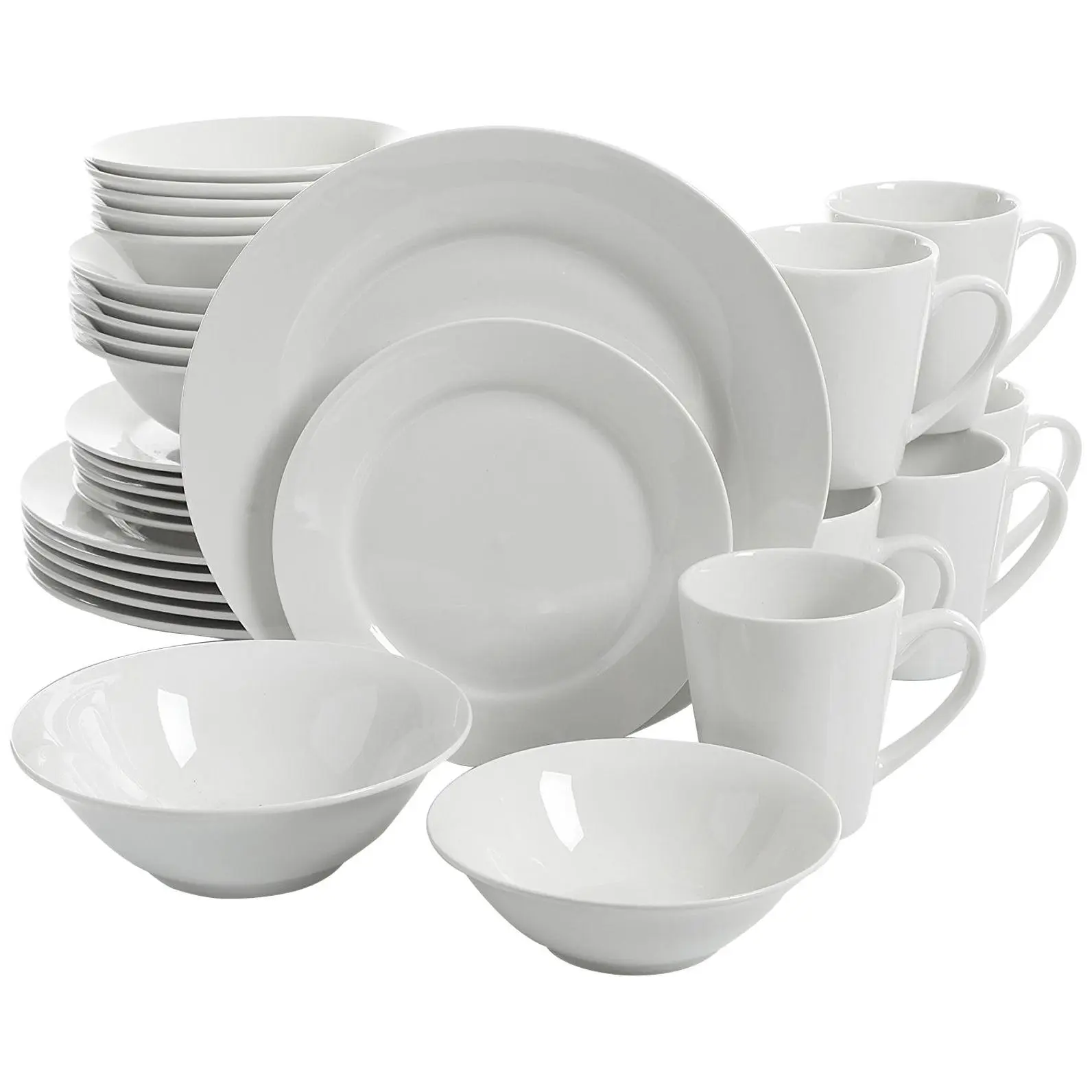 Gibson Noble Court 30 Piece White Ceramic Dinnerware Set Gibson Noble Court 30 Piece White Ceramic Dinnerware Set