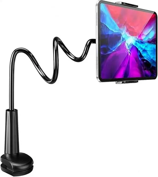 2026 Bed Gooseneck Tablet Holder – Clamp it on, bend the 360° arm, and watch hands‑free. Fits 4.7-13" iPads, Kindles, Switches – perfect for lazy mornings or midnight scrolling without the shoulder ache.