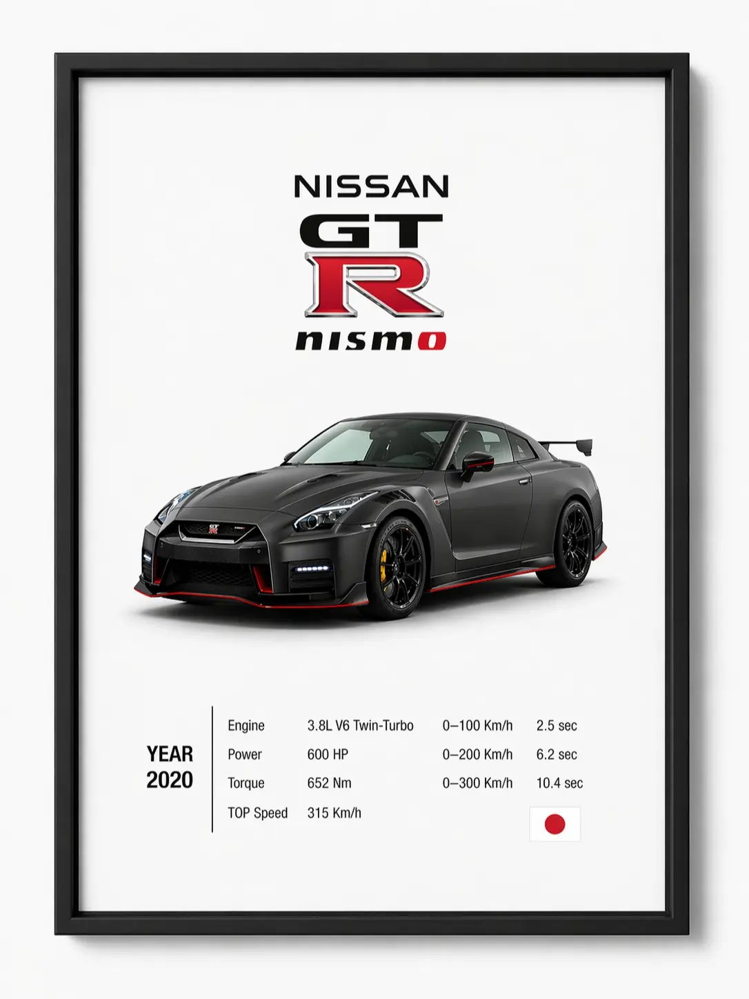 Nissan GTR Nismo | Poster Decor Luxury Print Wall Art | Decor With Black Frame | Gift for Car Lovers