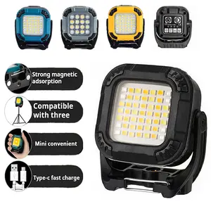 Portable magnetic mini portable light keychain light work light outdoor multifunctional camping light USB charging large capacity maintenance light