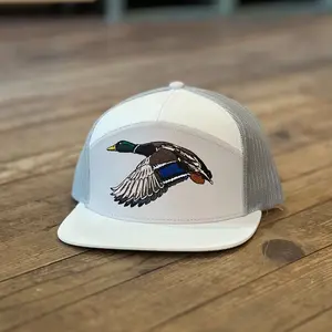 Mr. Mallard White/Fog 7 Panel Hat | Local Boy Outfitters