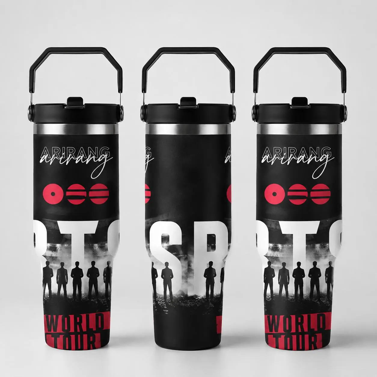 Arirang World Tour ,40oz 30oz Kpop Inspired Tumbler Cup – Boy Band Fan Gift, Insulated Travel Mug with Straw Lid, Aesthetic Idol Design