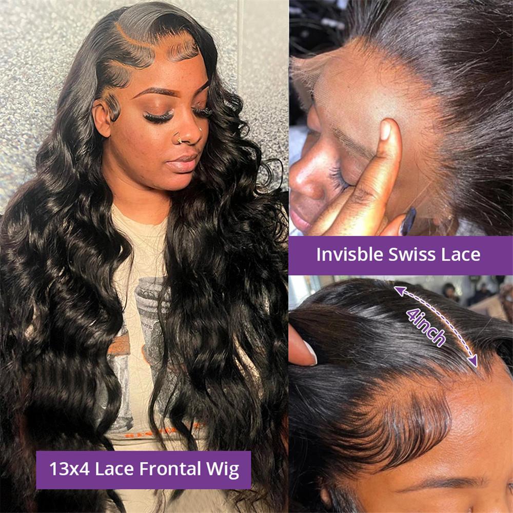 Bling Hair Body Wave 13x4 Lace Front Wig Human Hair Wigs Brazilian Hair Pre Plucked 180 Density 13x6 Lace Frontal Wig For Black Women
