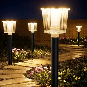Super Bright Solar Pathway Lights Outdoor Powered,Adjustable Warm&Cool White,Waterproof IP65 Garden Decor Landscape Lighting Outside for Yard/Patio/Walkway/Driveway/Landscape