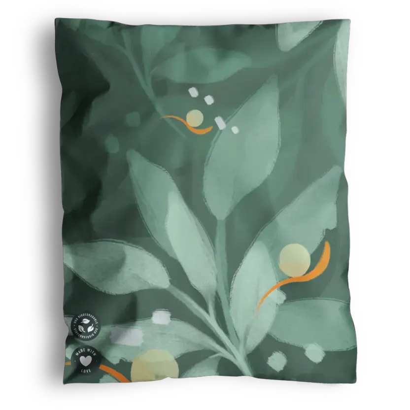 Boho Green Leaves Mailers Biodegradable 10" x 13"