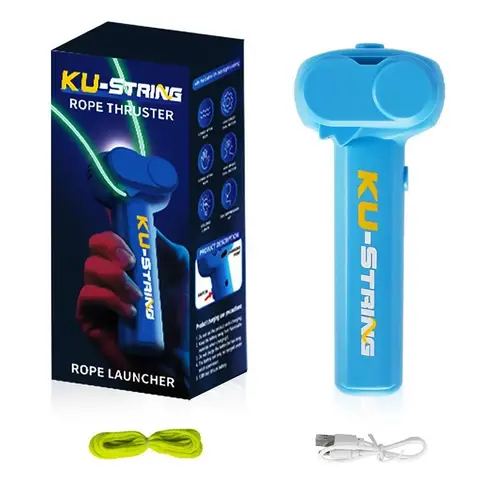 SKYQITIAN Compact Portable Handheld Electric Rope Launcher Kids' Fantasy & Sci-Fi Toy - Unisex Cool Gift with Novel LED Lights, Batteries, for Outdoor Summer Fun, Kids' Entertainment & Learning