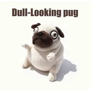Pug Dog Stuffed Animal 6 Inch Funny Ugly Cute Pug Dog Plush Toy Pug Plush Pillow Gift for Kids and Adults Birthday Christmas Easter Home Decor