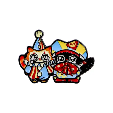 Cute Clown Cat Brooch, Alloy Brooch Pin, Unique Design Badge, Personalized Accessory for Men and Women, Animal Pattern for All Seasons, Durable Metal Pins, Fashion Lapel Pin, Brooch Pin Clip