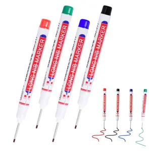 4-Color Set Deep Hole Marking Pens: Quick-Drying Oil-Based Ink for Woodworking