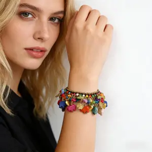 Boho Style Turquoise Copper Bracelet Set, Wax Thread Weave Design, Ideal Gift for Her, Perfect for Daily Wear & Special Occasions