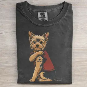 Yorkie Featuring Tattooed T-shirt, Vintage 90s Dog Meme Graphic Tee, Animal Lover Shirt, Unisex Fit Design, Gift for Men and Women