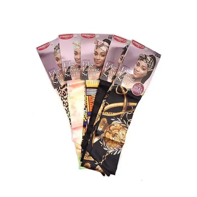 Silky Satin Edge Laying Scarf, Fashionable Leopard Print Multifunctional Head Wrap for Melting Lace Wigs & Edges, Extra-Long 60" x 4", Gentle on Skin & Hair, Multifunctional Lace Scarf, Extra-Long 60” Length, Natural Edges