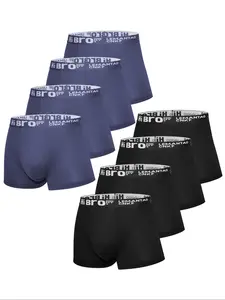 Men's Bamboo Fiber Shorts XS-Xl, Stretchy Boxer Pants, Loose-Fit Striped Design, All-Season Comfortable Underwear, Perfect Gift for Daily Wear