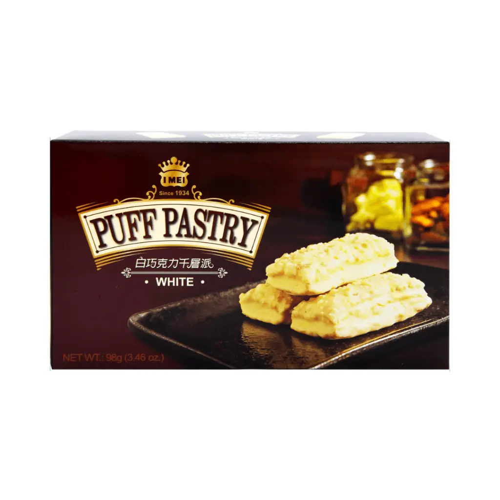 IMEI White Chocolate Creamy Puff Pastry Dessert - 98g Milk-Infused Pre-Packaged Snack Cakes & Pastries, Bite-Sized Sweet Snack Contains Milk