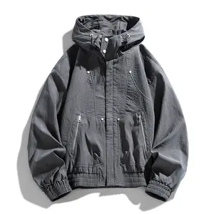 Men’s Spring/Autumn Streetwear Cargo Jacket, 2025 New Loose-Fit Hooded Outerwear Top, Model 8892