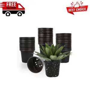 100 Packs 4 5 6 Inch Nursery Pots, Plastic Nursery Pots (100, 4 Inch)