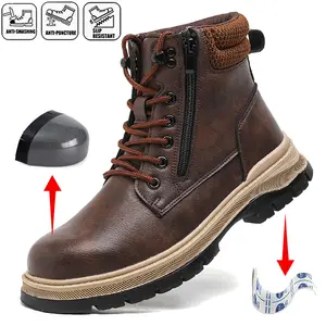 Work Shoes for Men Anti Puncture Sneakers Waterproof Work Safety Shoes Non Slip Steel Toe Boots Indestructible Roofing Shoes