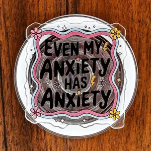 Even My Anxiety Has Anxiety Phone Grip, Cute Magnetic Phone Holder, Adorable GripTok mount accessories Foldable Wireless pop socket