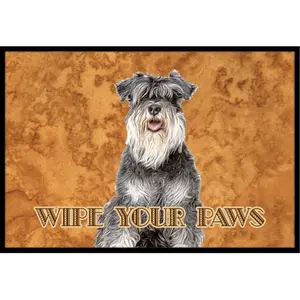 212 MAIN Schnauzer "Wipe Your Paws" Durable Decorative Mat - Indoor-Outdoor Household Textile Rug, Permanent Dye, Fade-Resistant, Rubber Backing for Moderate Traffic