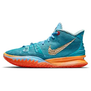 CONCEPTS x Nike Kyrie 7 Horus EP Mid-Top Basketball Shoes with Round Laces for Men and Women in Blue and Orange