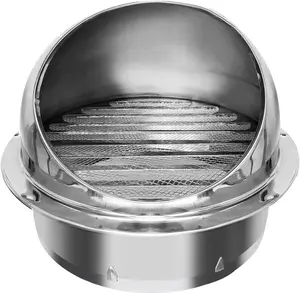 4 Inch Dryer Vent Cover Stainless Steel Round Exhaust Grill Ventilation Outlet Wall Air Vent Dryer Hood External Extractor