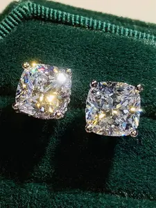 1 Pair Classical Cubic Zirconia Stud High Quality Earrings For Women For Wedding Engagement Anniversary Party Jewelry