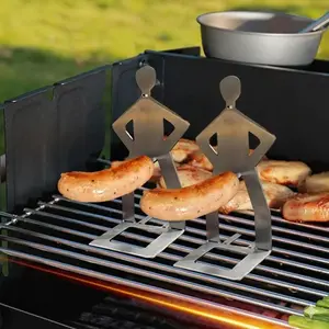 2PCS Portable Funny Hot Dog Roasting Holders, BBQ Sausage Grill Rack, Reusable Outdoor Cooking Accessory, Novelty Barbecue Tool for Camping, Backyard Cookouts, Family Gatherings