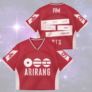 Custom World Tour Mesh Crop Top, Personalized Football Jersey, Concert Fan Apparel, Kpop Inspired Merch Shirt