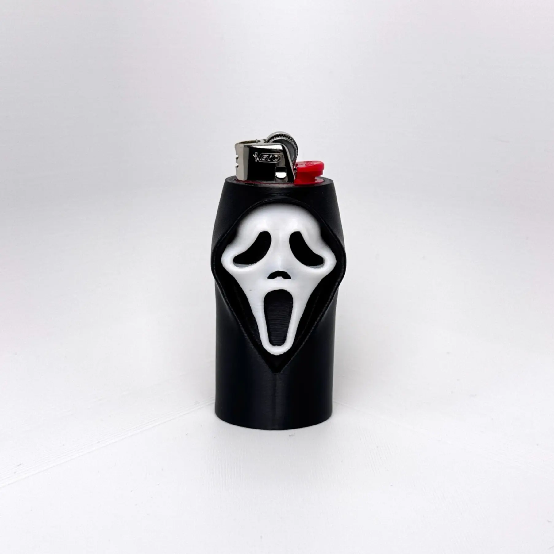 Ghost Face Lighter Sleeve Keychain Halloween BIC Accessory | Lightweight, Giftable Sleeve for Festivals & Everyday Use