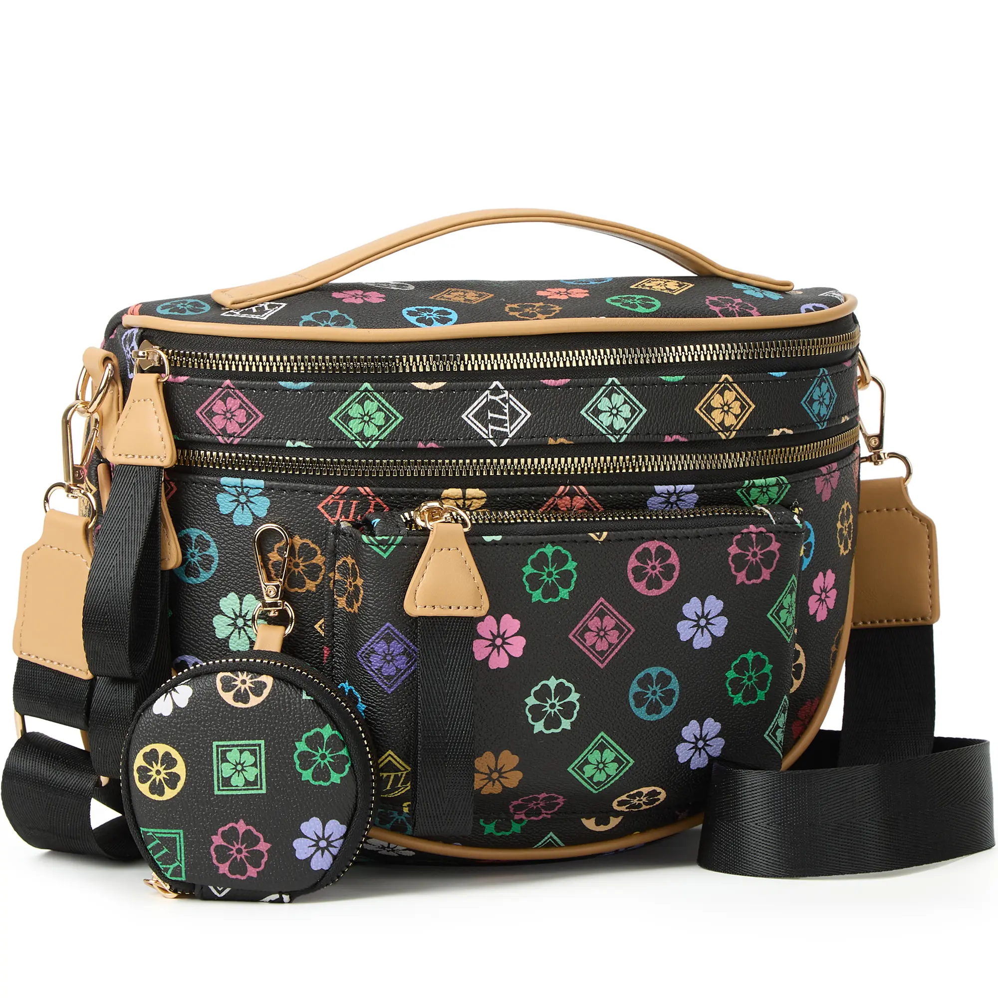 Spacious Checkered PU Leather Crossbody Bag Bum Bag Checkered Handbags Wallets for Women summerwins