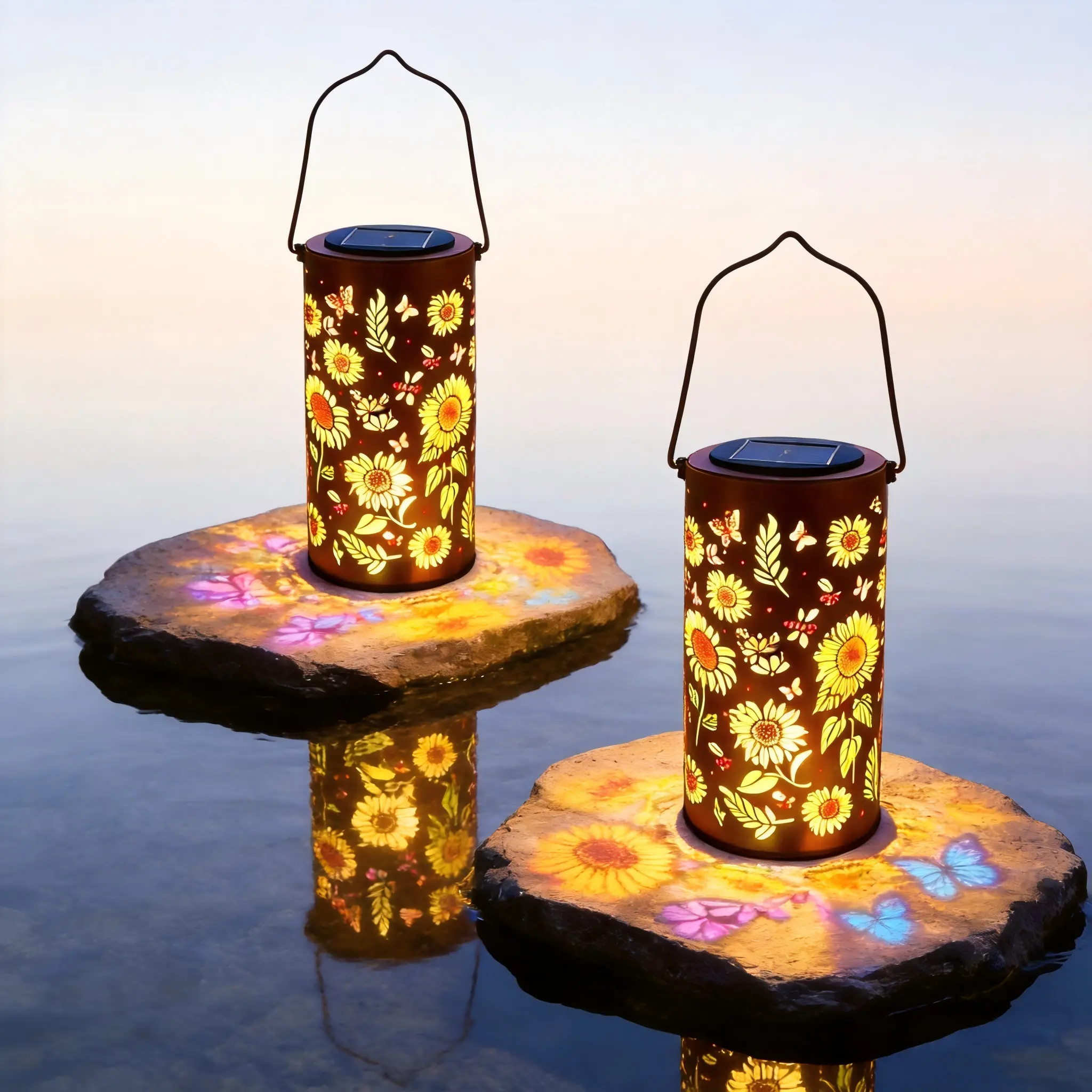 Colorful Sunflower Glow Solar Garden Lantern - 1 or 2 Packs, IP44 Waterproof 2026 Solar-Powered Hanging Light, Garden Lighting, Flower Lamp Decor, Outdoor Lighting Solutions, Party Lights for Patio, Pathway