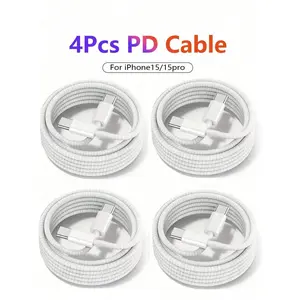 USB-C Fast Charging Cable Set, 1/2/4 Pack, 1 Meter Long, Compatible with iPhone 15 Pro Max, Android, PD Type-C to Type-C Charger for Phones & Tablets