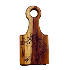 Floral Plantain Smasher "Tostonera" by PureLife Organic, Inc Kitchen Utensils Wood Wooden Cooking Utensil